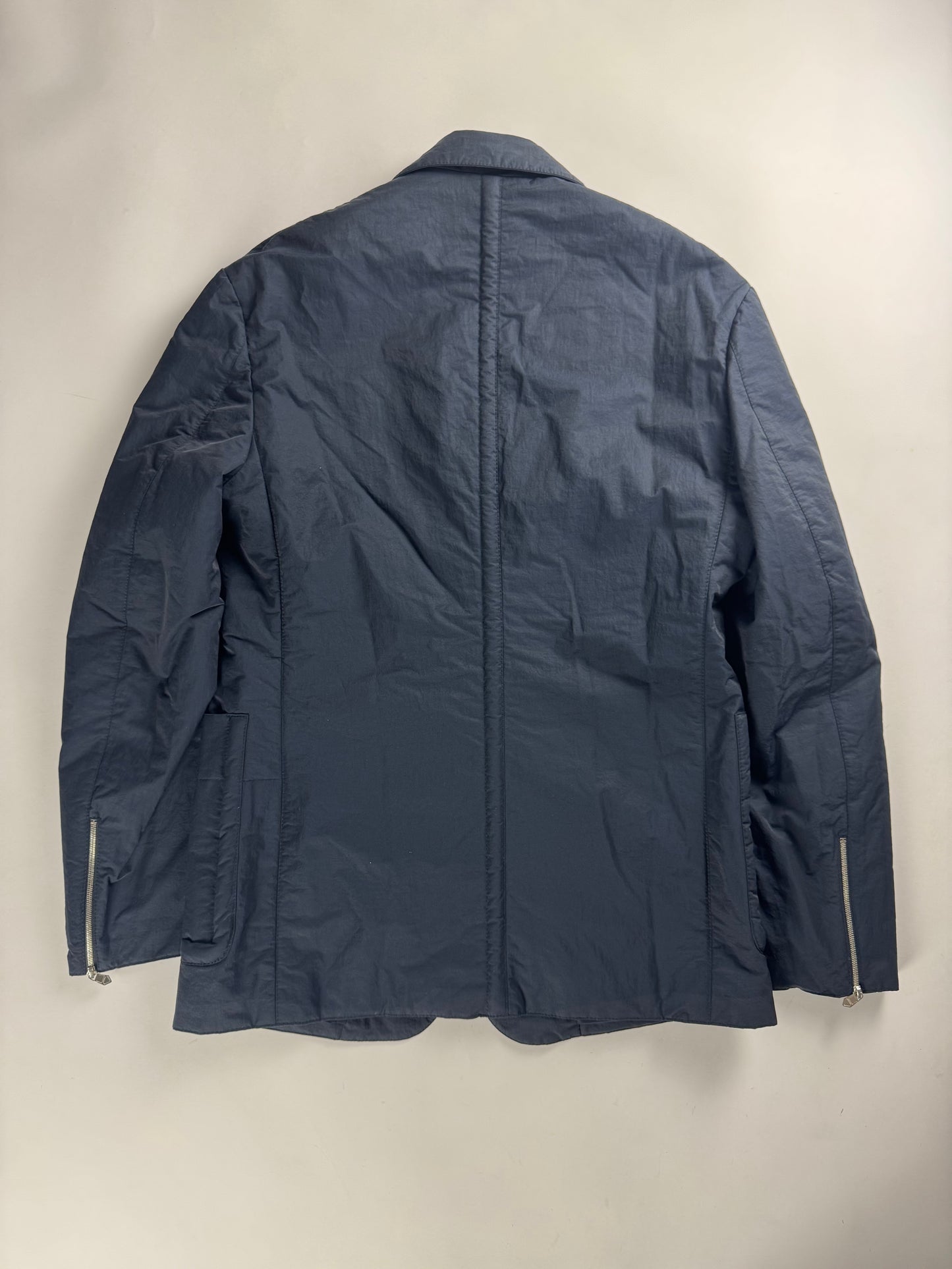 Hermès Sample Puffer Tailored Navy Minimalist Blazer FW 2023 - M