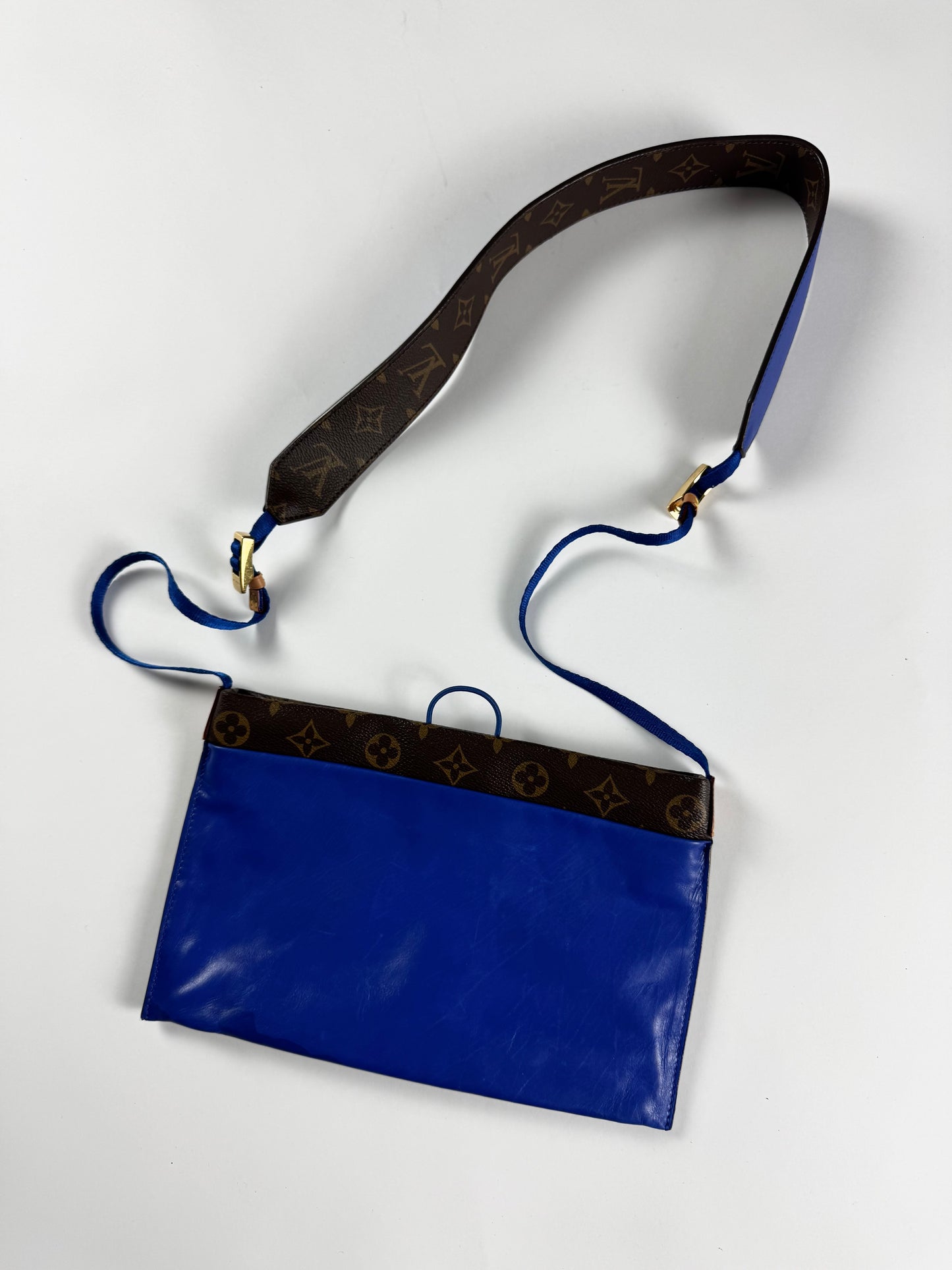 Louis Vuitton Paname Monogram Canvas Blue Lambskin Reversible Crossbody Bag - OS