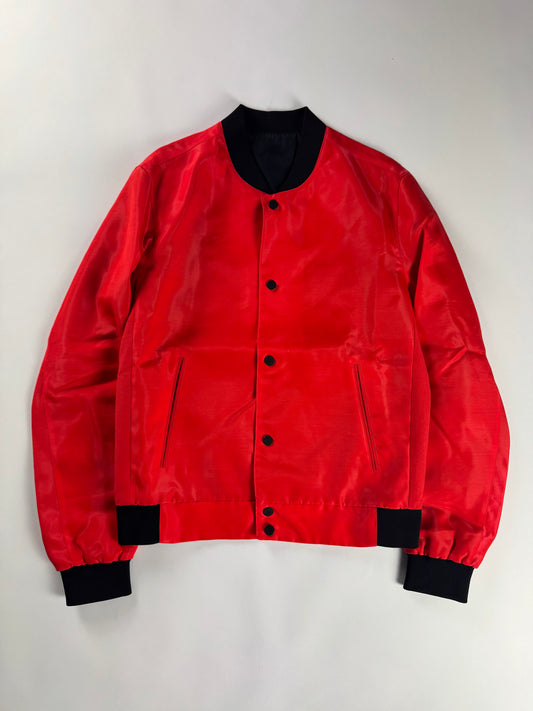 Balenciaga Alexander Wang Red Silk Bomber Jacket SS 2013 - M