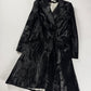 Givenchy Black Ponyhair Calf Hair Double Breasted Flared Midi Coat 2010s - S