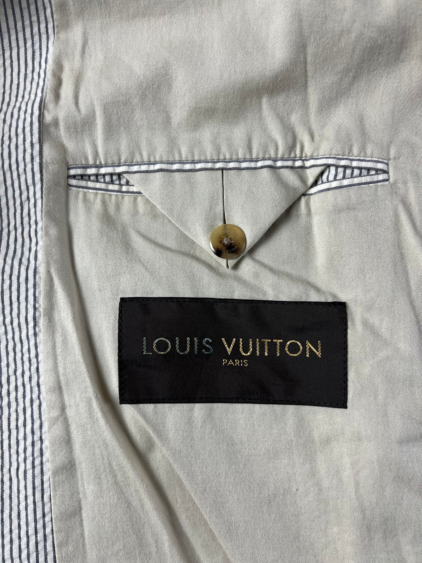 Louis Vuitton Cotton Incrusted Leather Striped Jacket - L