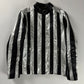 Saint Laurent Sample Metallic Silver Striped Leather Jacket Pre Fall 2015 - XS
