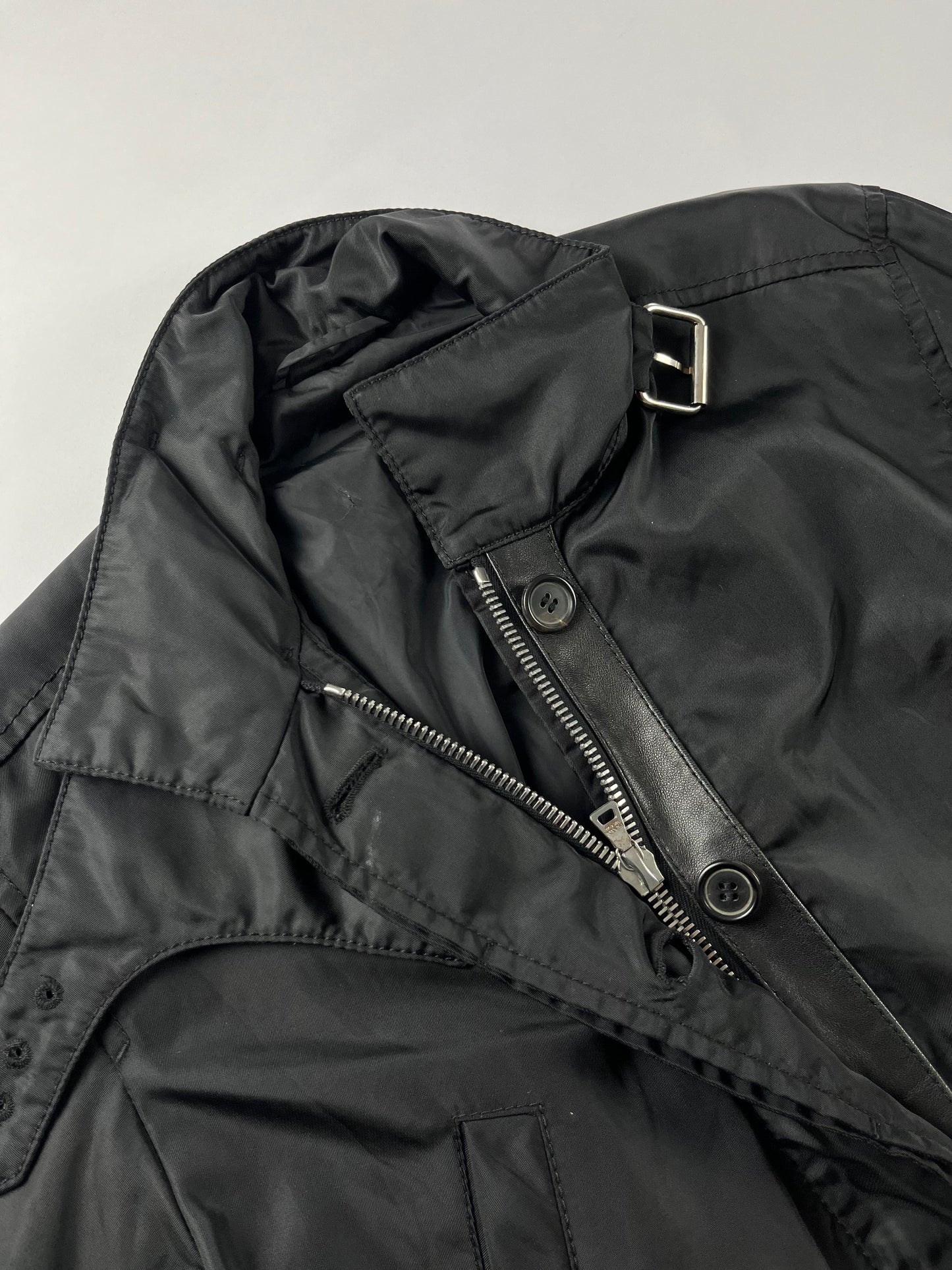 Prada Elastic Waisted Pilot Belted Collar Jacket 2000s - S