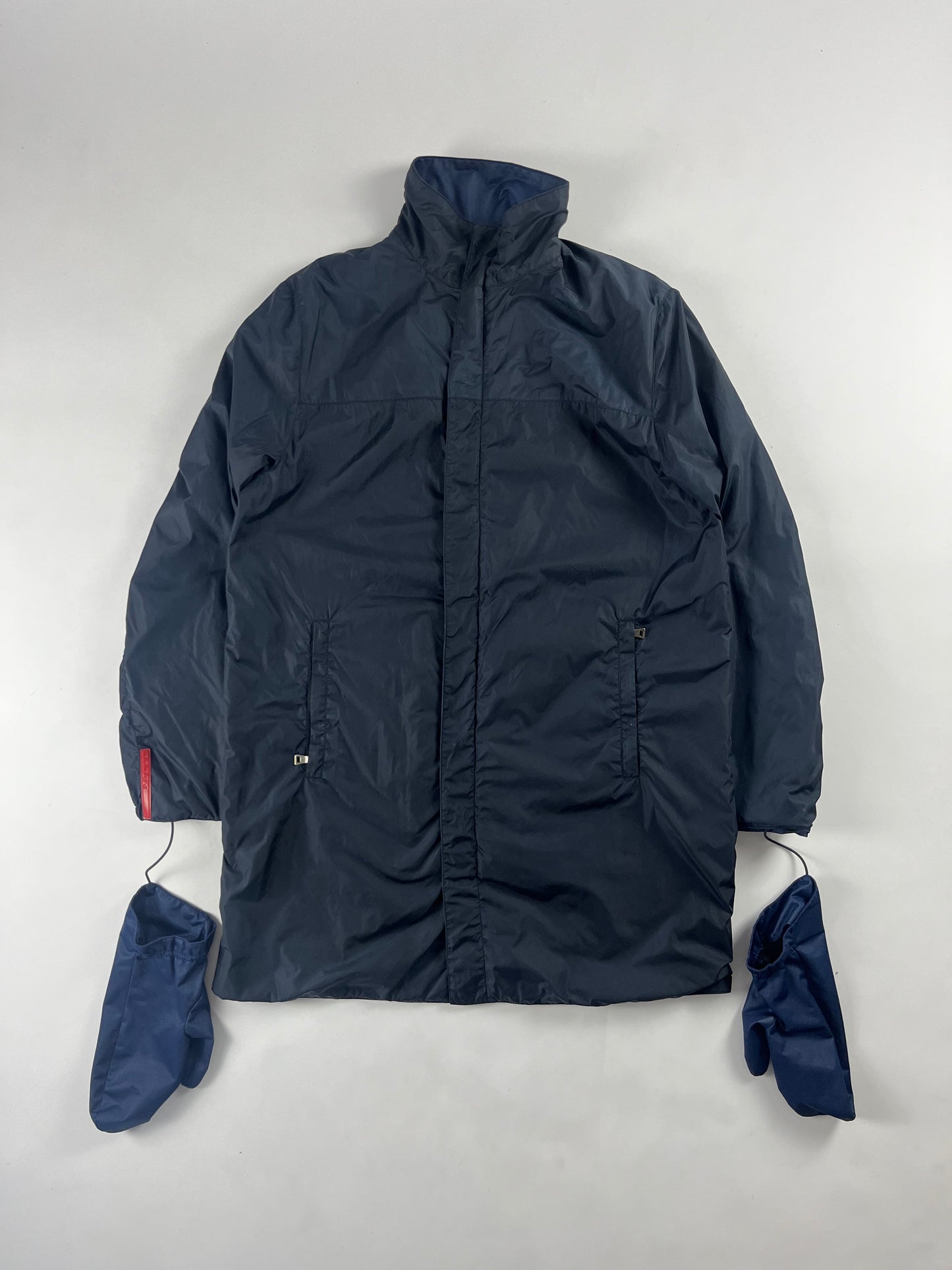 Prada Eskimo Technical Long Navy Nylon Jacket FW 1999 - M