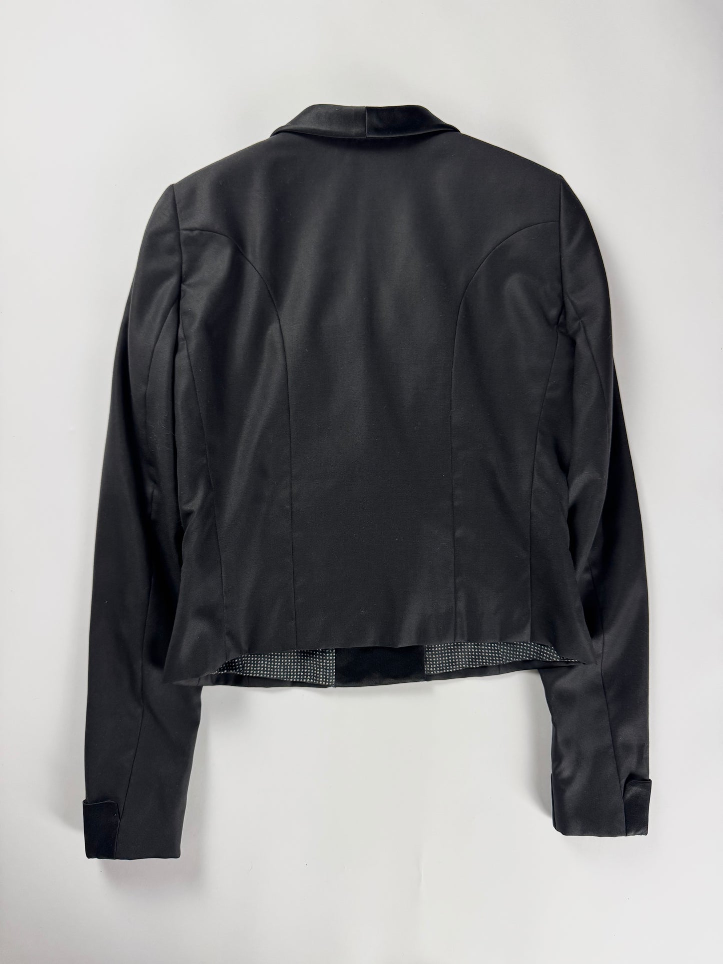 Bottega Veneta Sample Black Cropped Double Breasted Tuxedo Blazer FW 2012 - XS