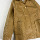 Celine Camel Tan Embossed Ostrich Skin Leather Jacket 2000s - S