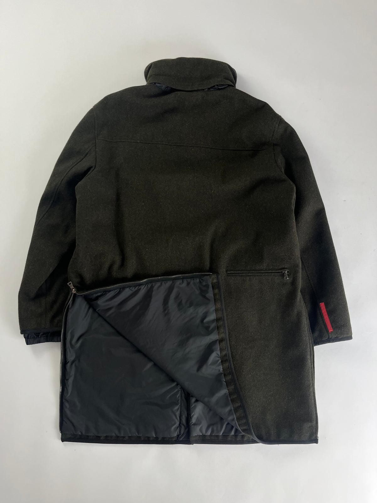 Prada Linea Rossa Dark Wool Coat FW 1999 - XL