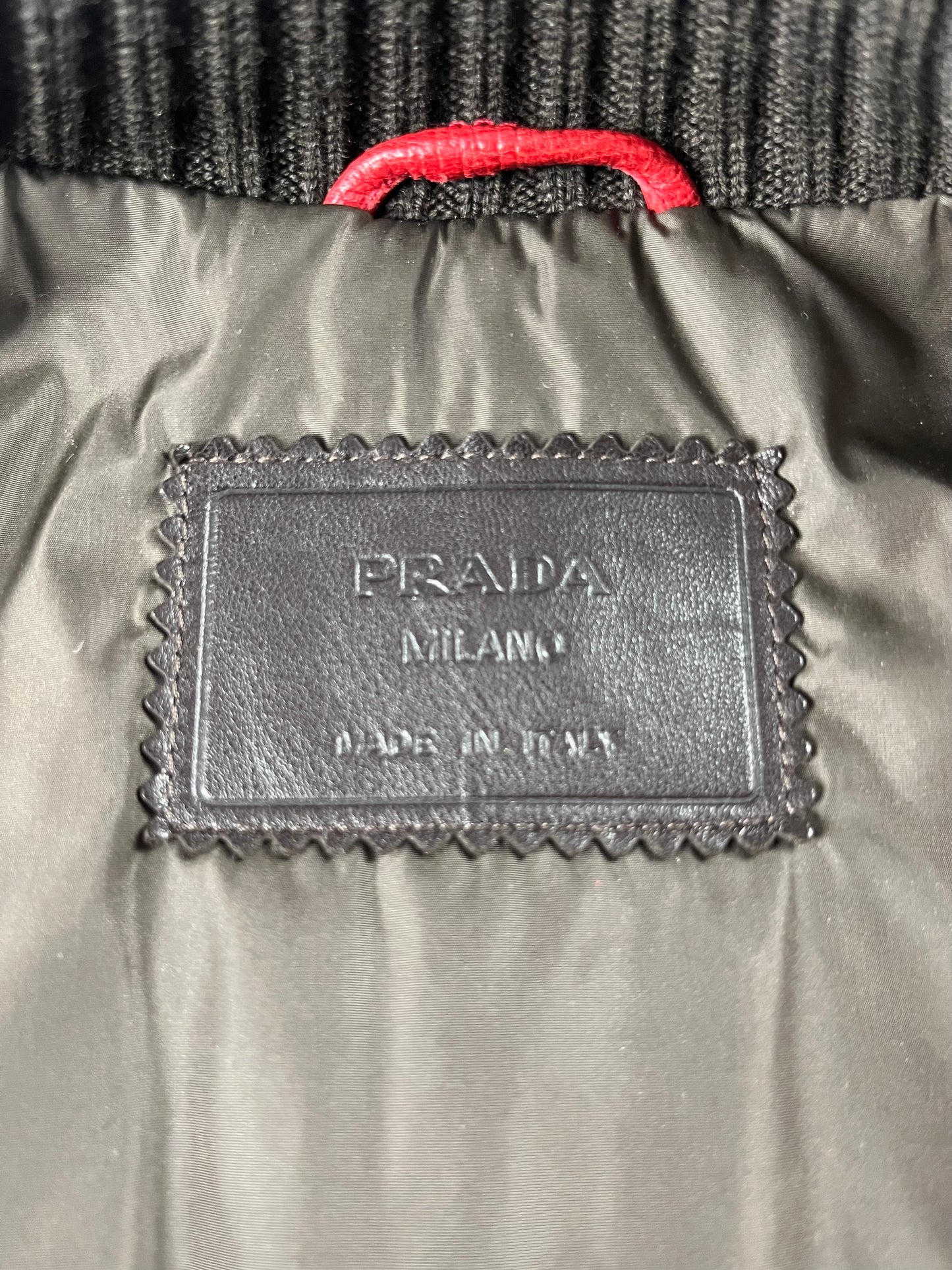 Prada Premium Red Leather Bomber Jacket FW 2000 - M