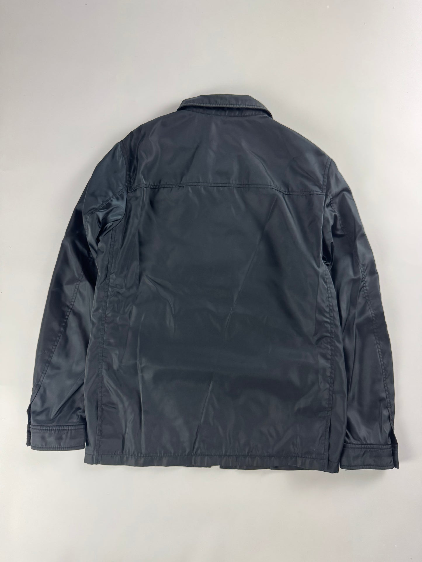 Prada Navy Double Zip Officer Minimalist Trucker Jacket SS 2008 - M