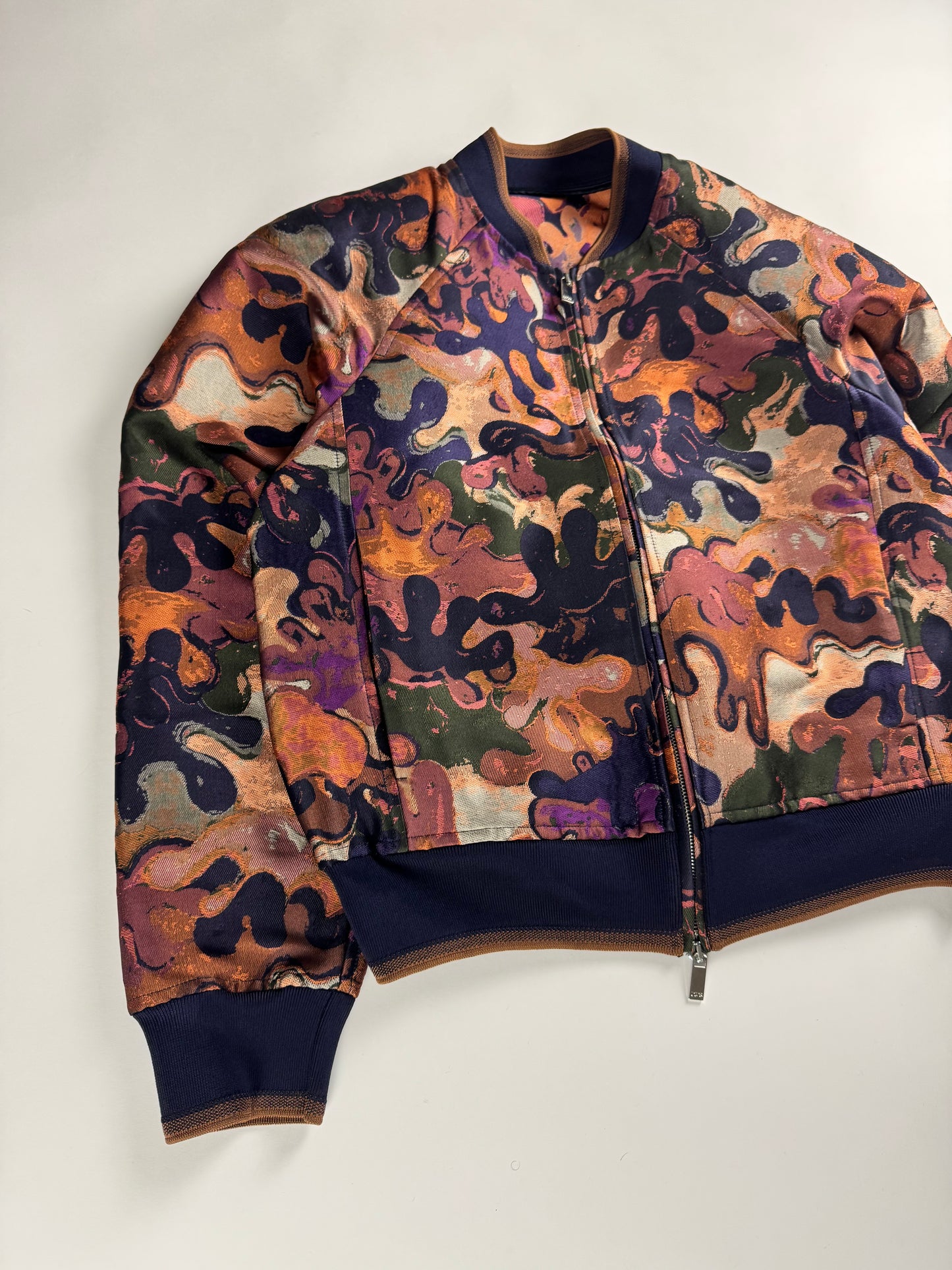 Dior Homme Sample Peter Doig Camo Double Zip Bomber Jacket FW 2021 - M