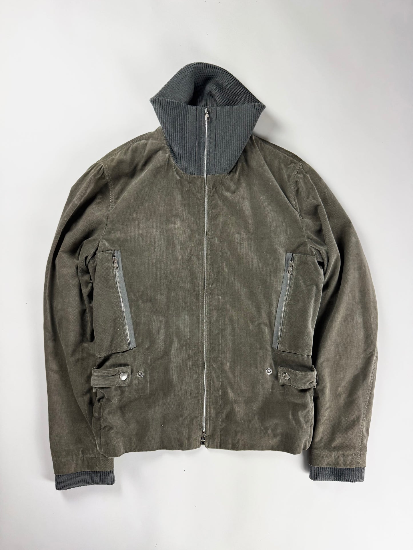 Louis Vuitton Kaki Military Corduroy Turtleneck Jacket FW 2008 - M