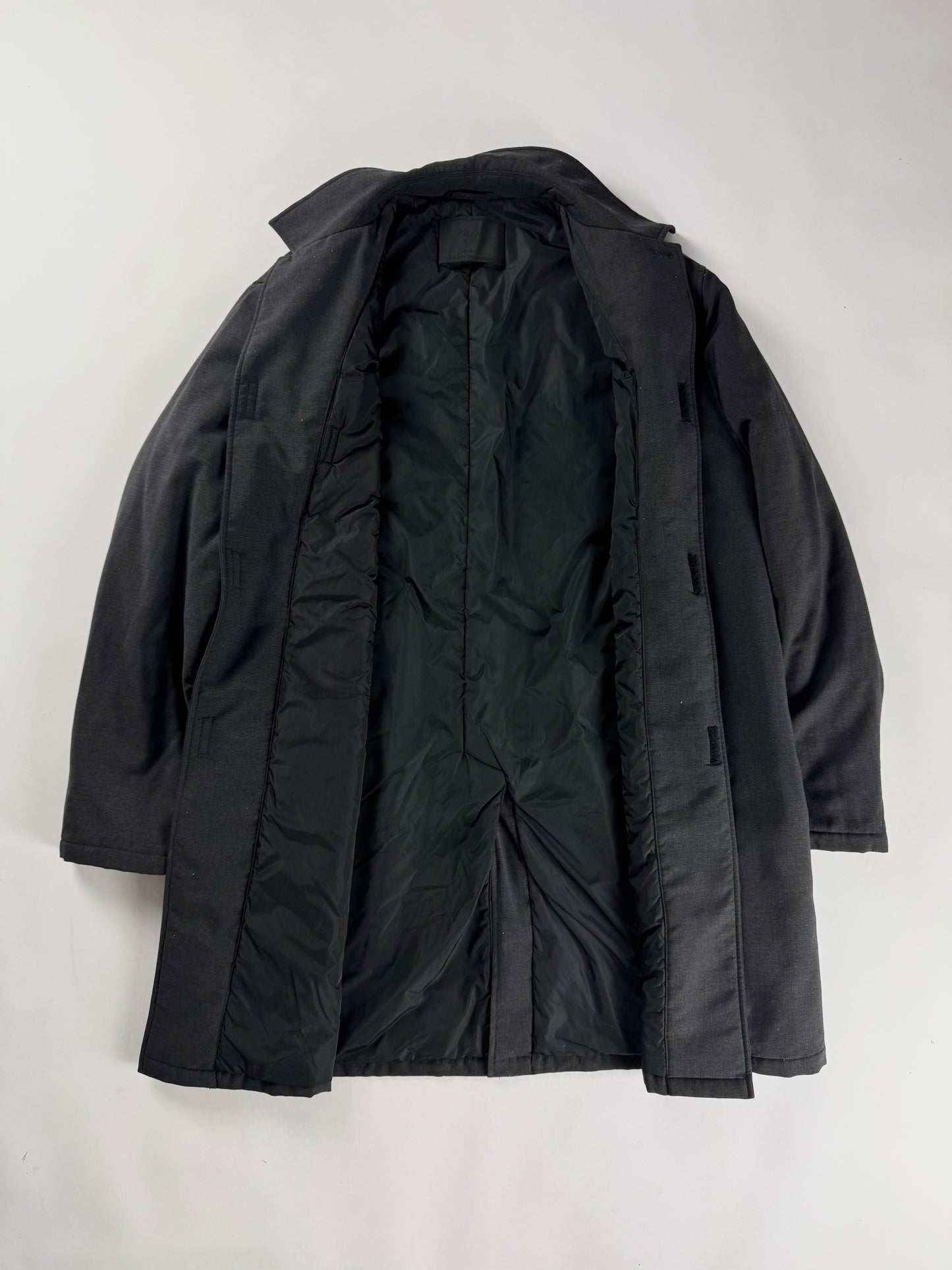 Prada Dark Grey Minimalist Strapped Coat FW 1998 - M