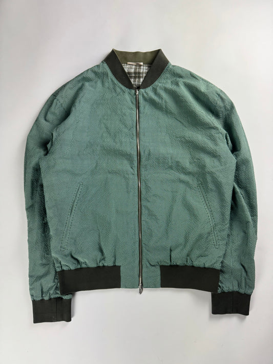 Hermès Sample Green Plaid Check Bomber Jacket SS 2020 - L