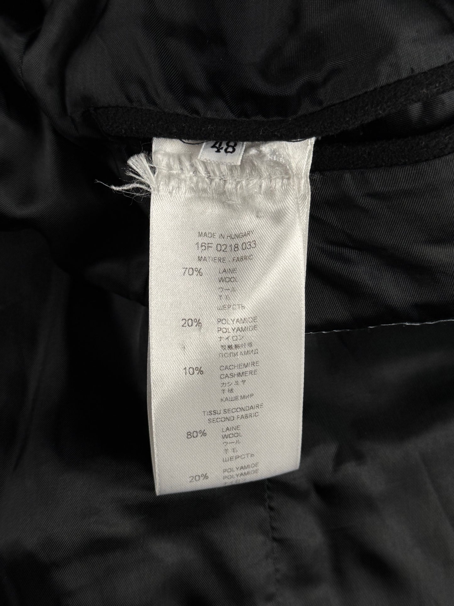 Givenchy Zip Detail Minimalist Dark Wool Coat FW 2016 - M