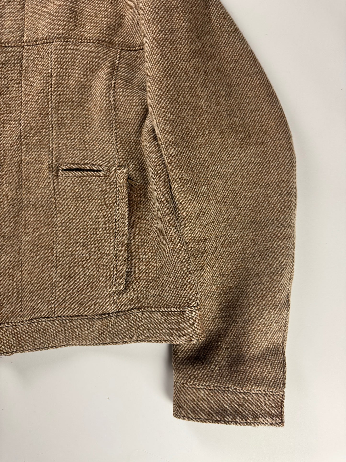 Prada Premium Textured Wool Minimalist Funnel Collar Jacket FW 1999 - L