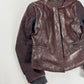 Prada Brown Wine Leather Moto Jacket 2000s - XS