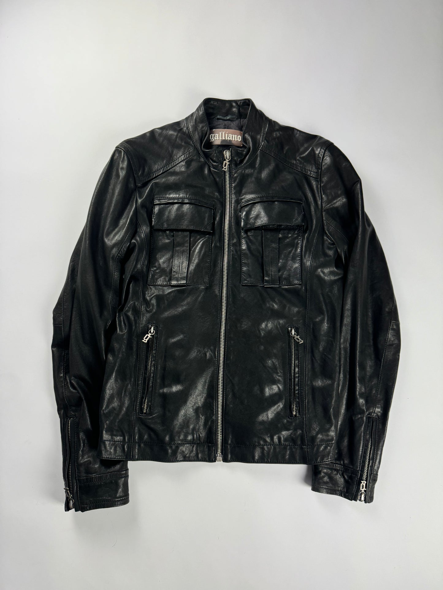 John Galiano Dark Shadow Leather Jacket 2010s - M