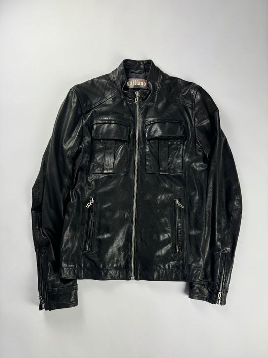 John Galiano Dark Shadow Leather Jacket 2010s - M