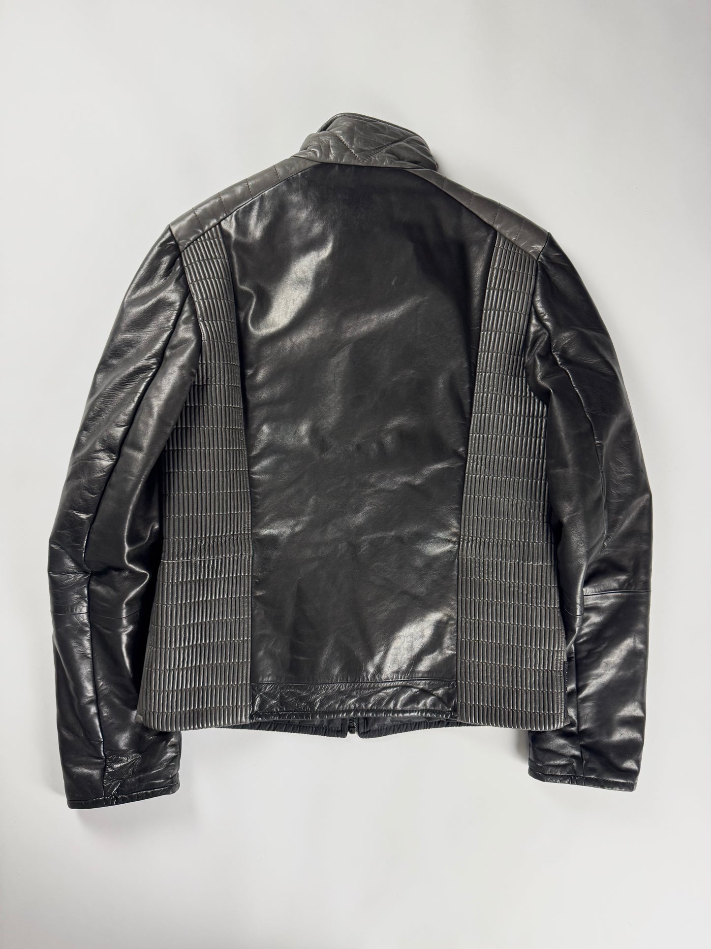 Prada Linea Rossa Astro Dark Leather Jacket FW 2008 - M