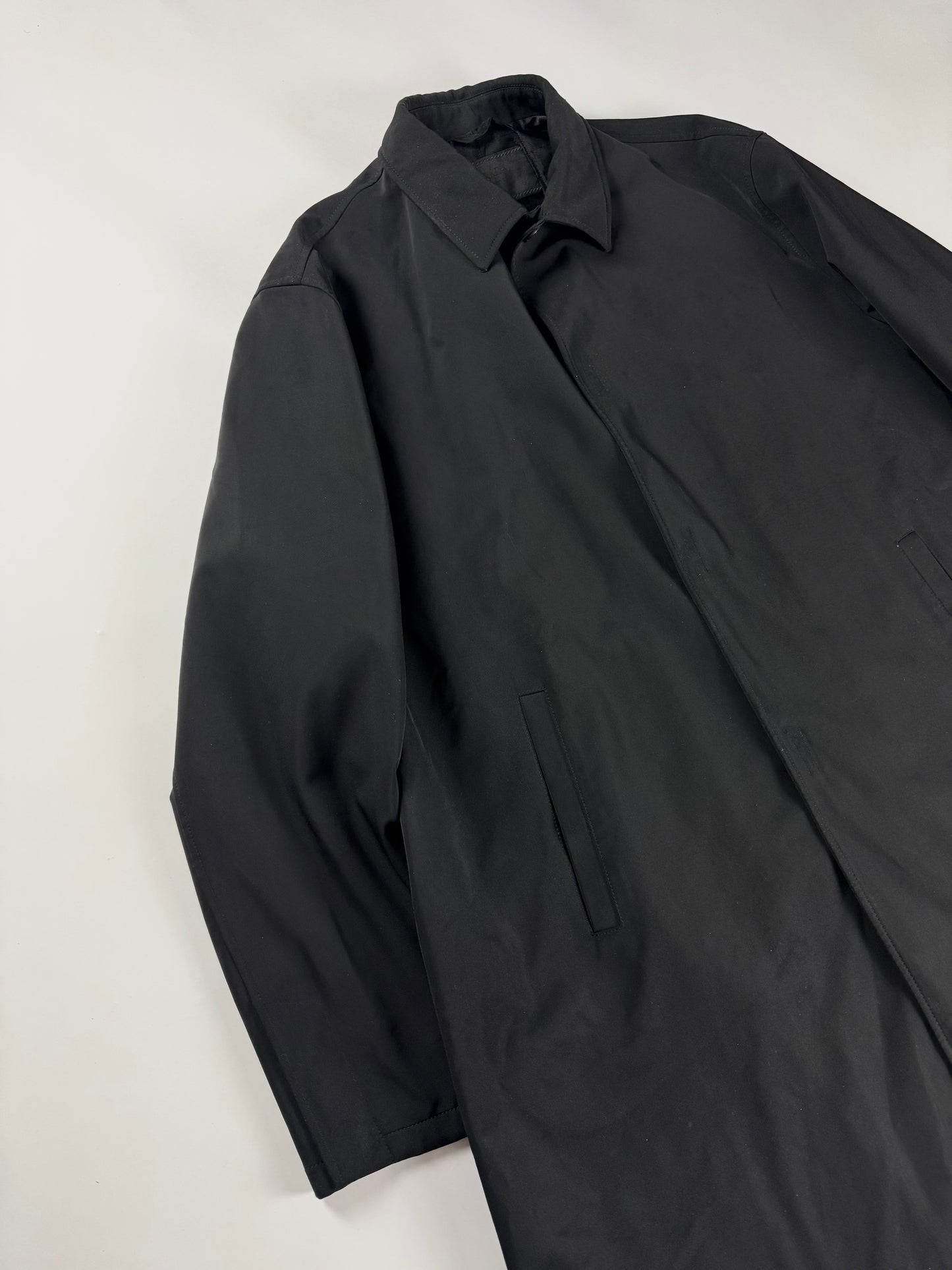 Prada Black Minimalist Strapped Coat FW 1998 - XL