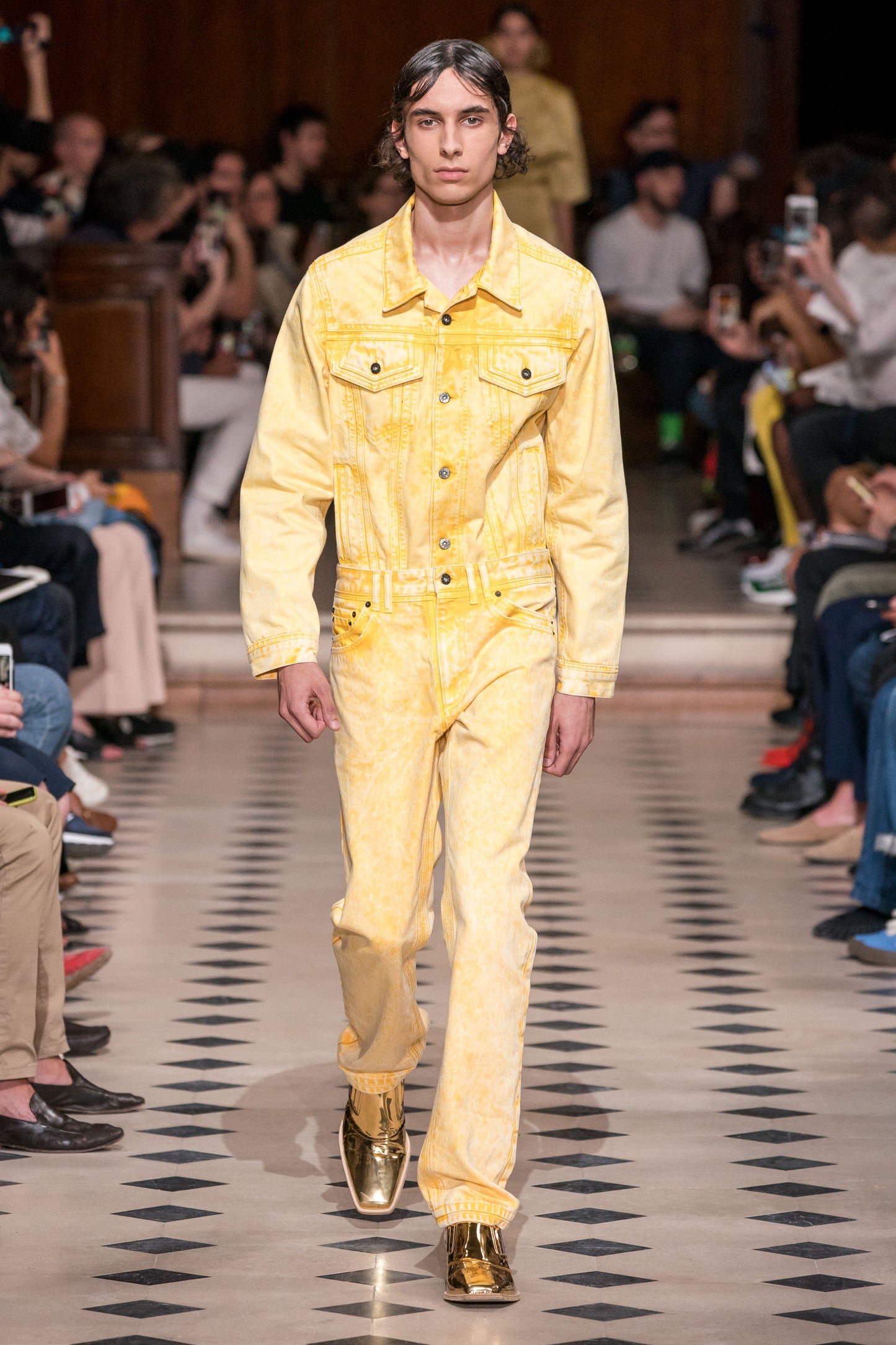 Y/Project Sample Yellow Denim Double Stone Wash Seam Jacket SS 2020 - S