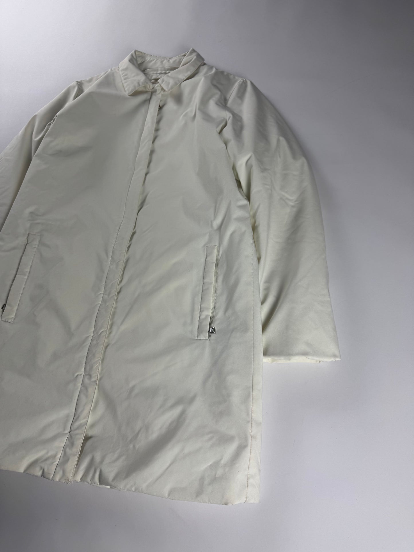Prada White Nylon Wind Stopper Coat SS 2008 - S