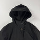 Prada Black Hooded Button Front Parka Coat 2000s - S