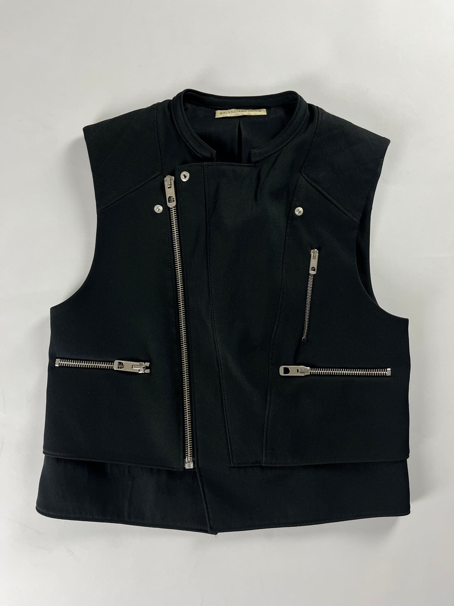 Balenciaga Black Zipped Moto Vest FW 2011 - S