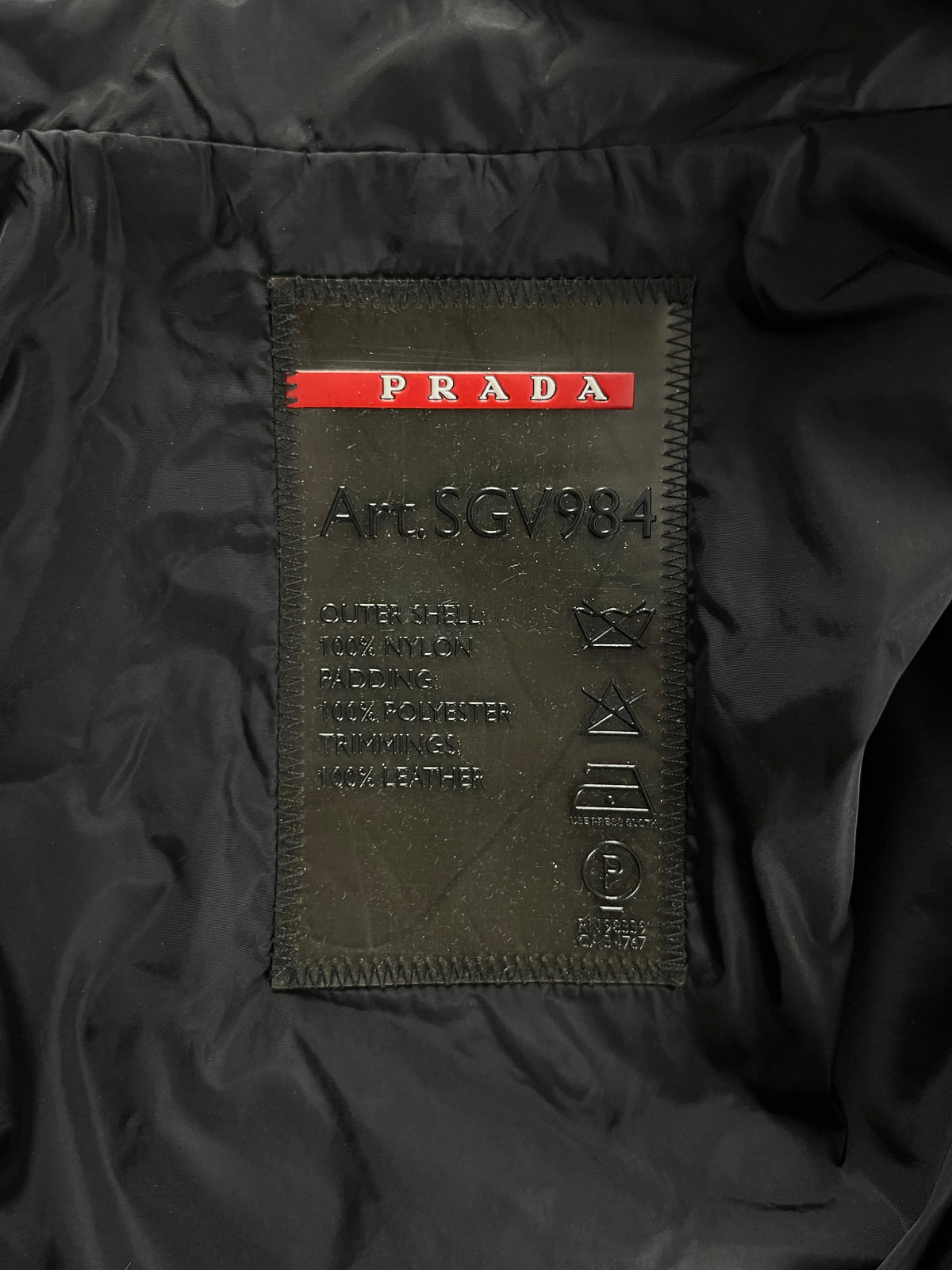 Prada Black Nylon Light Leather Trimmed Jacket FW 2008 - M