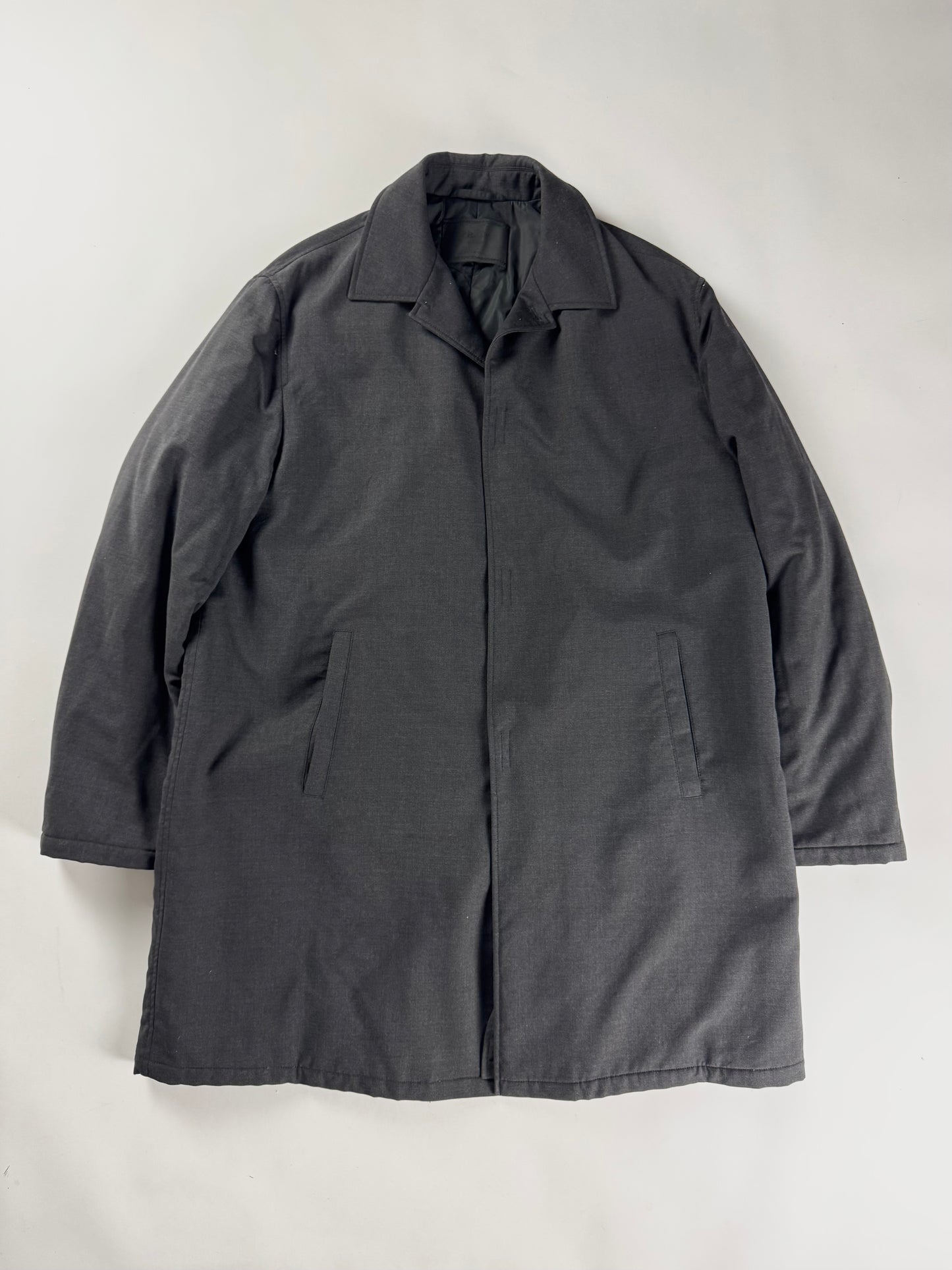 Prada Dark Grey Minimalist Strapped Coat FW 1998 - M