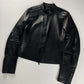 Gucci Tom Ford Pure Dark Soft Leather Padded Shoulder Biker Jacket SS 1999 - M