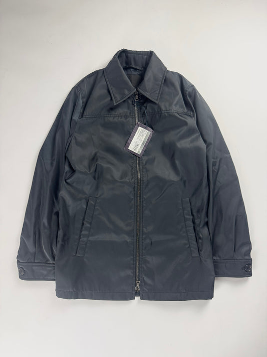 Prada Navy Double Zip Officer Minimalist Trucker Jacket SS 2008 - XS