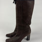 Prada Brown Pointed Toe Grain Leather Boots 1990s - 39,5 IT/40,5 EU