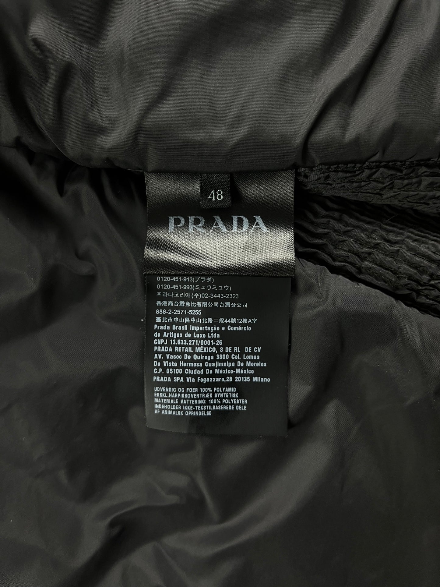 Prada Grey Padded Triangle Logo Jacket FW 2018 - M