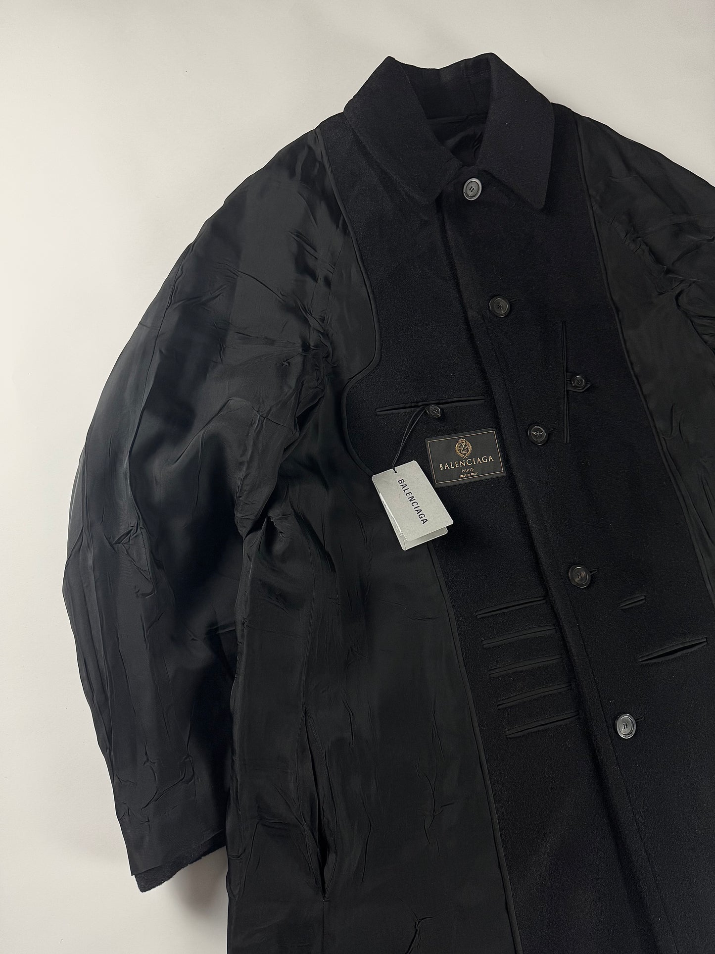 Balenciaga Wool Paneled Inside Out Carcoat SS 2022 - L