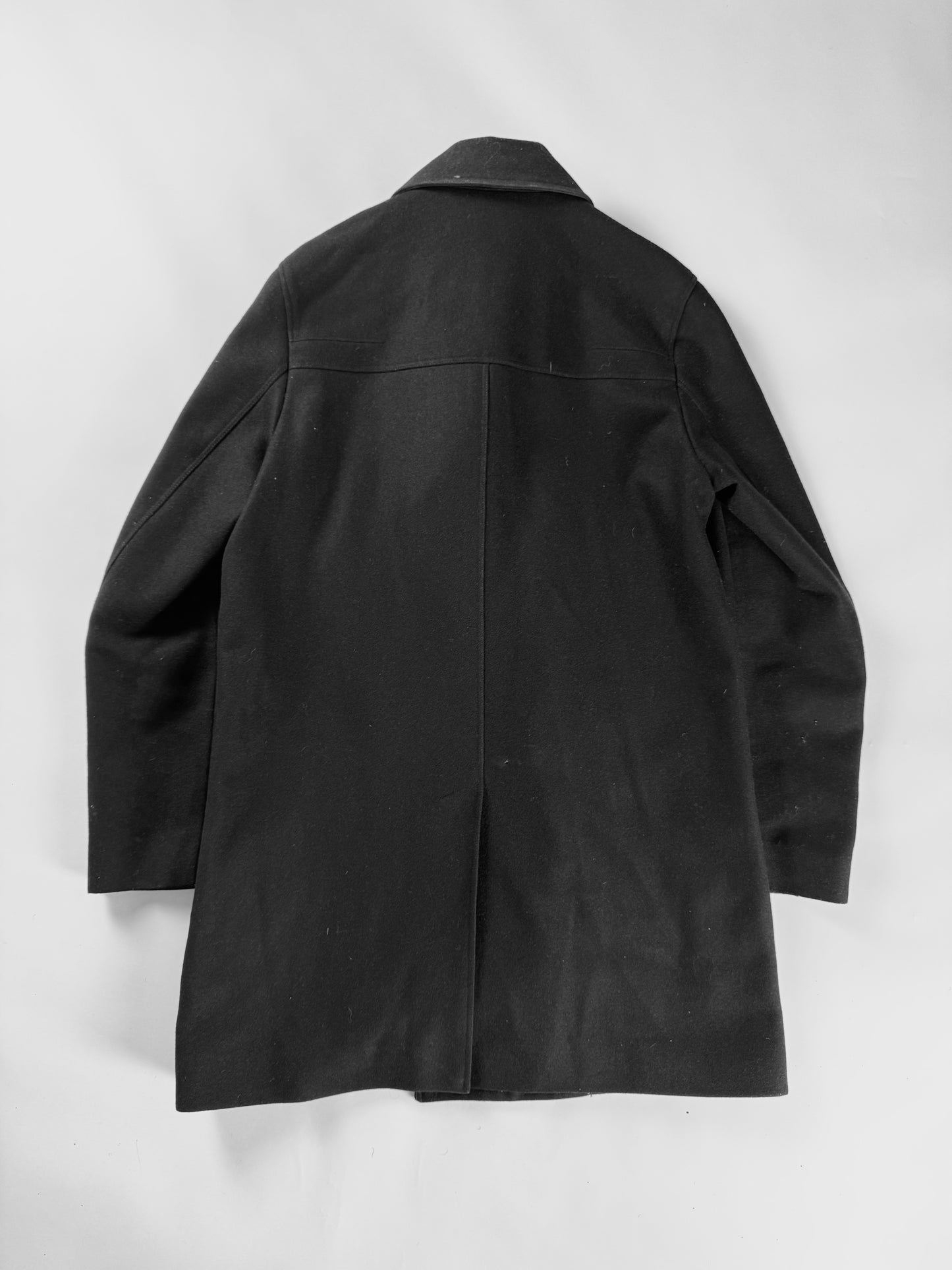 Dior Dark Clean Grey Wool Blend Minimalist Side Closing Coat FW 2011 - L