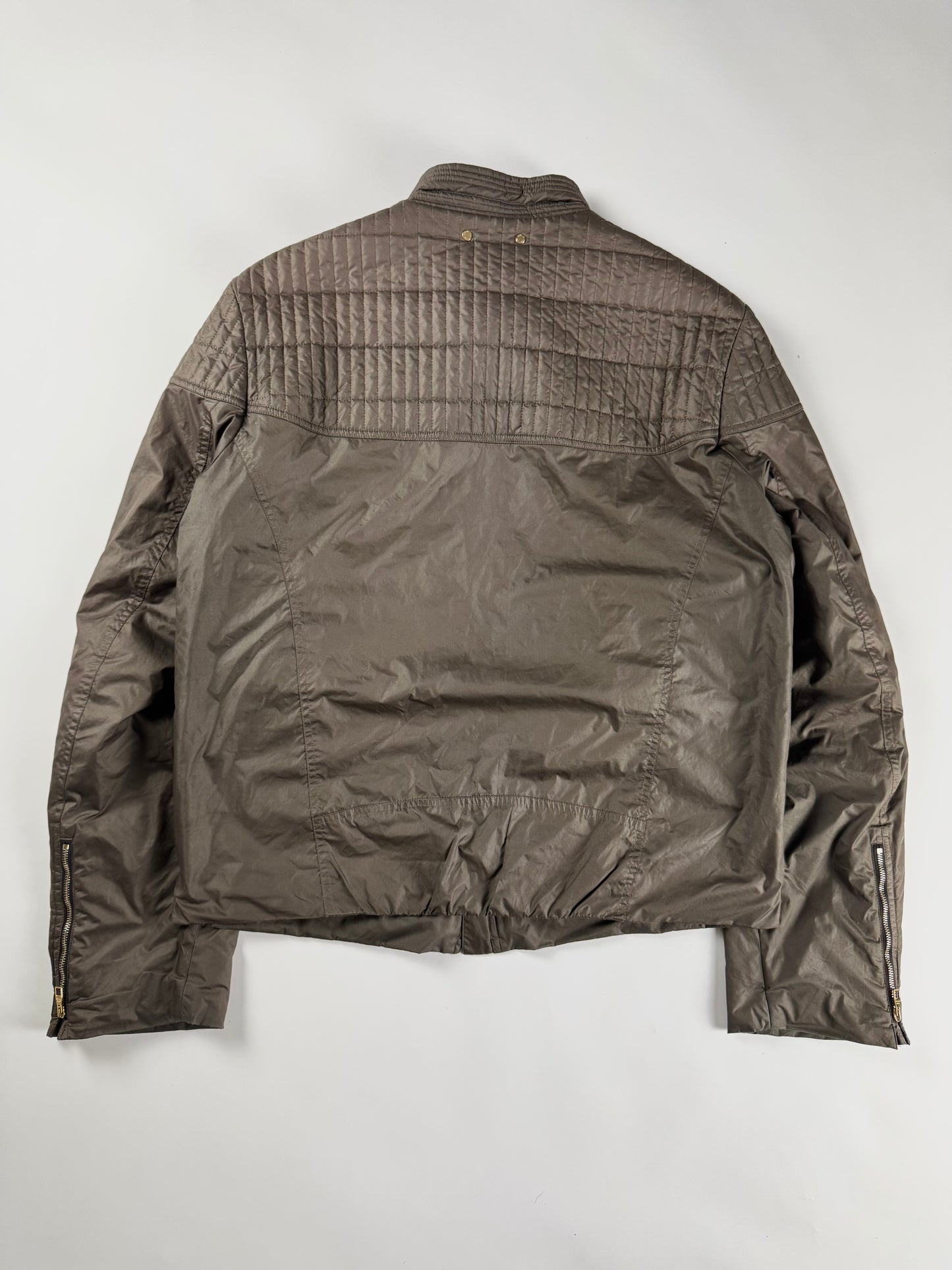 Louis Vuitton Brown Damier Quilted Gold Detail Racer Jacket FW 2007 - L
