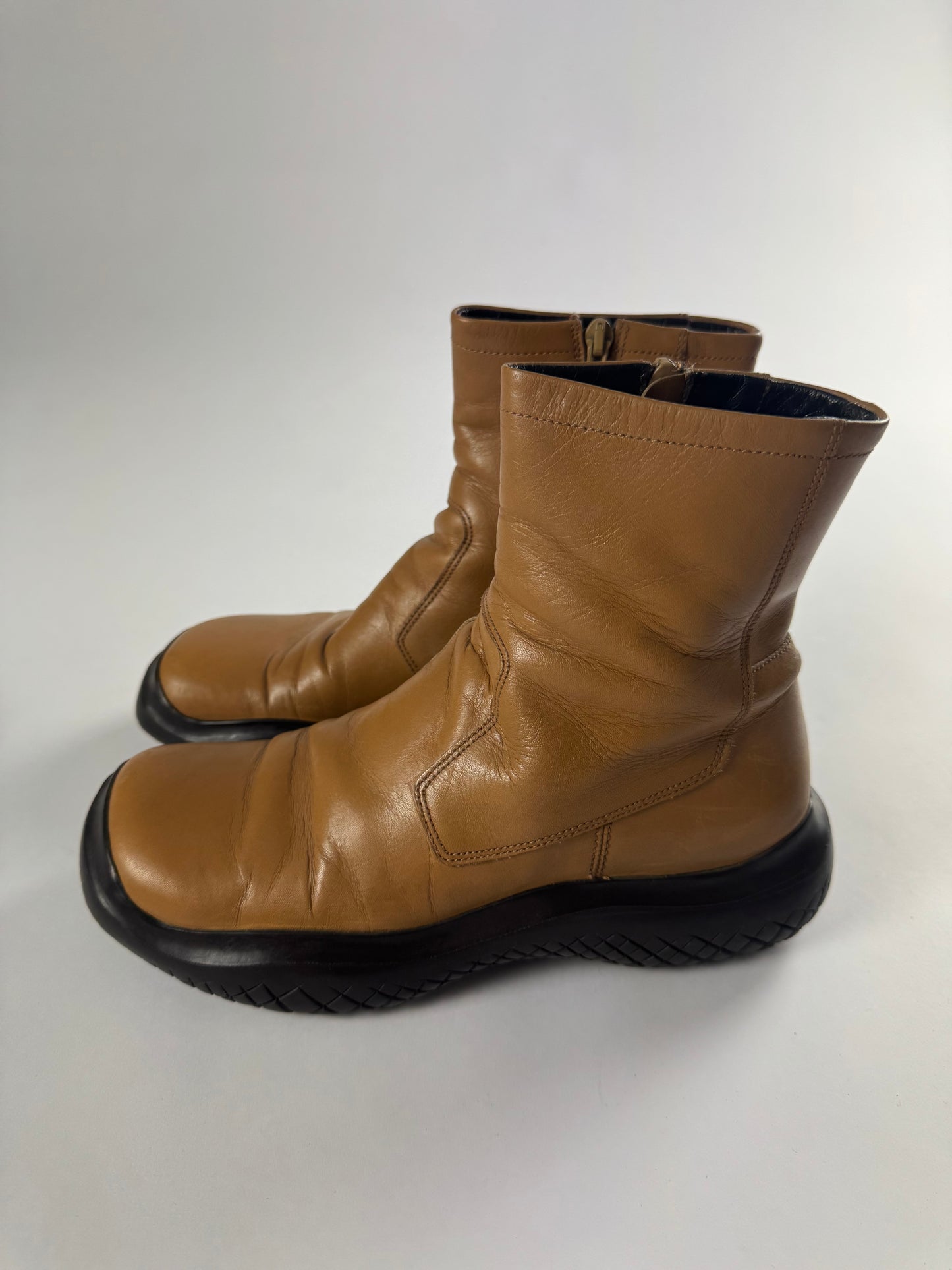 Prada Linea Rossa Camel High Boots FW 1999 - 37 IT/38 EU