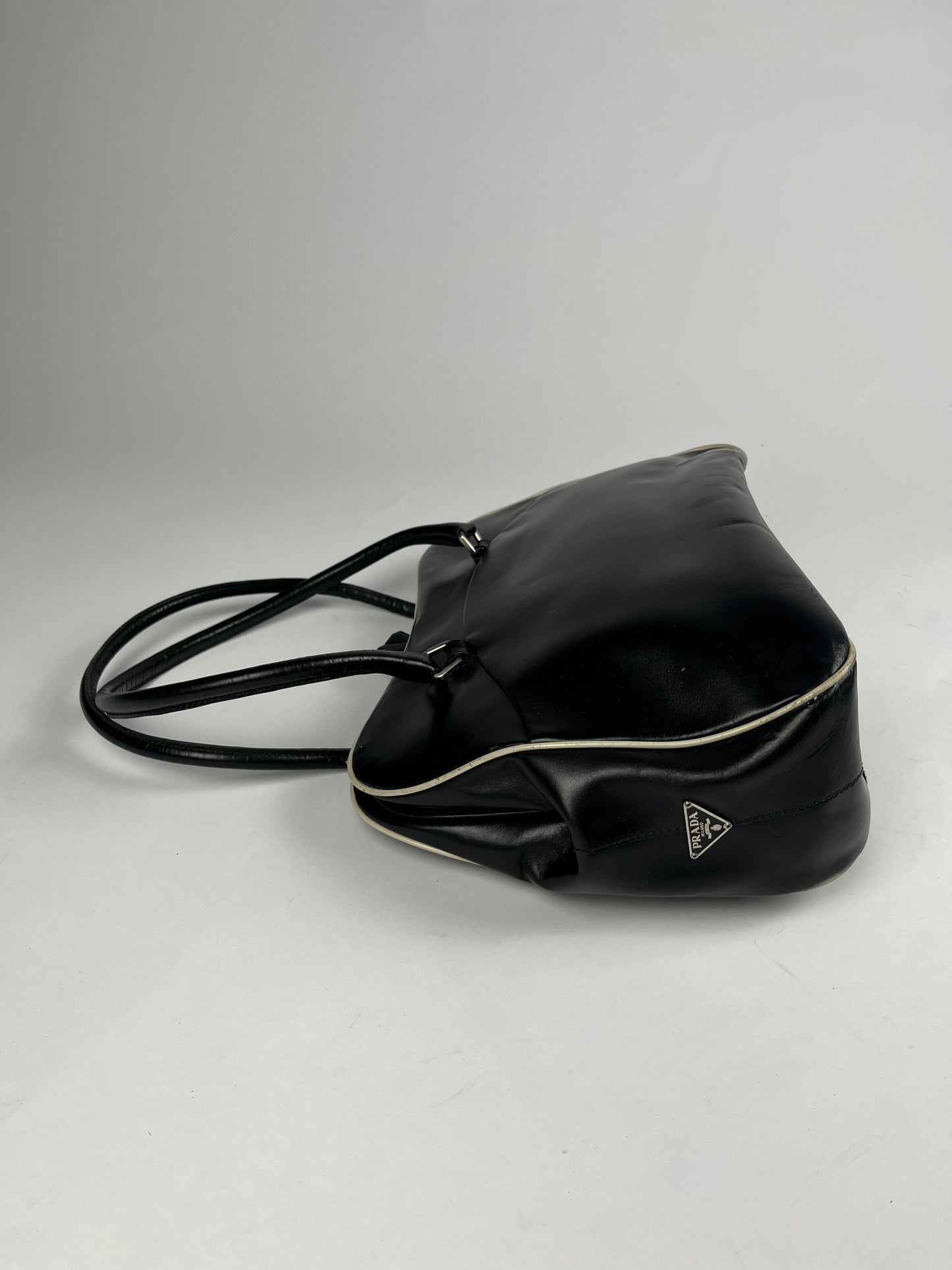 Prada Black Leather Pocket Bag FW 2000 - OS