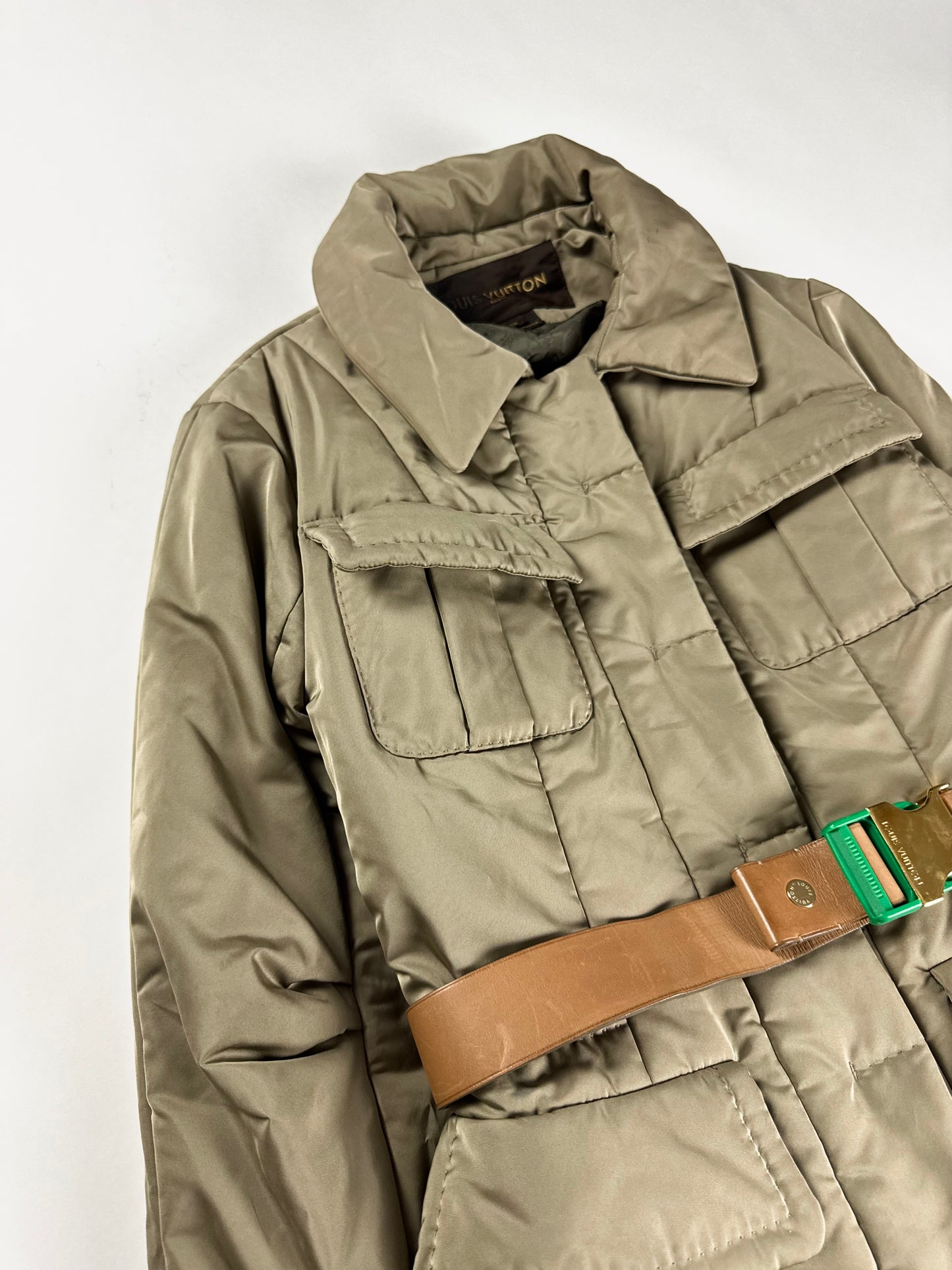 Louis Vuitton Leather Belted Saharienne Puffer Jacket FW 2008 - S