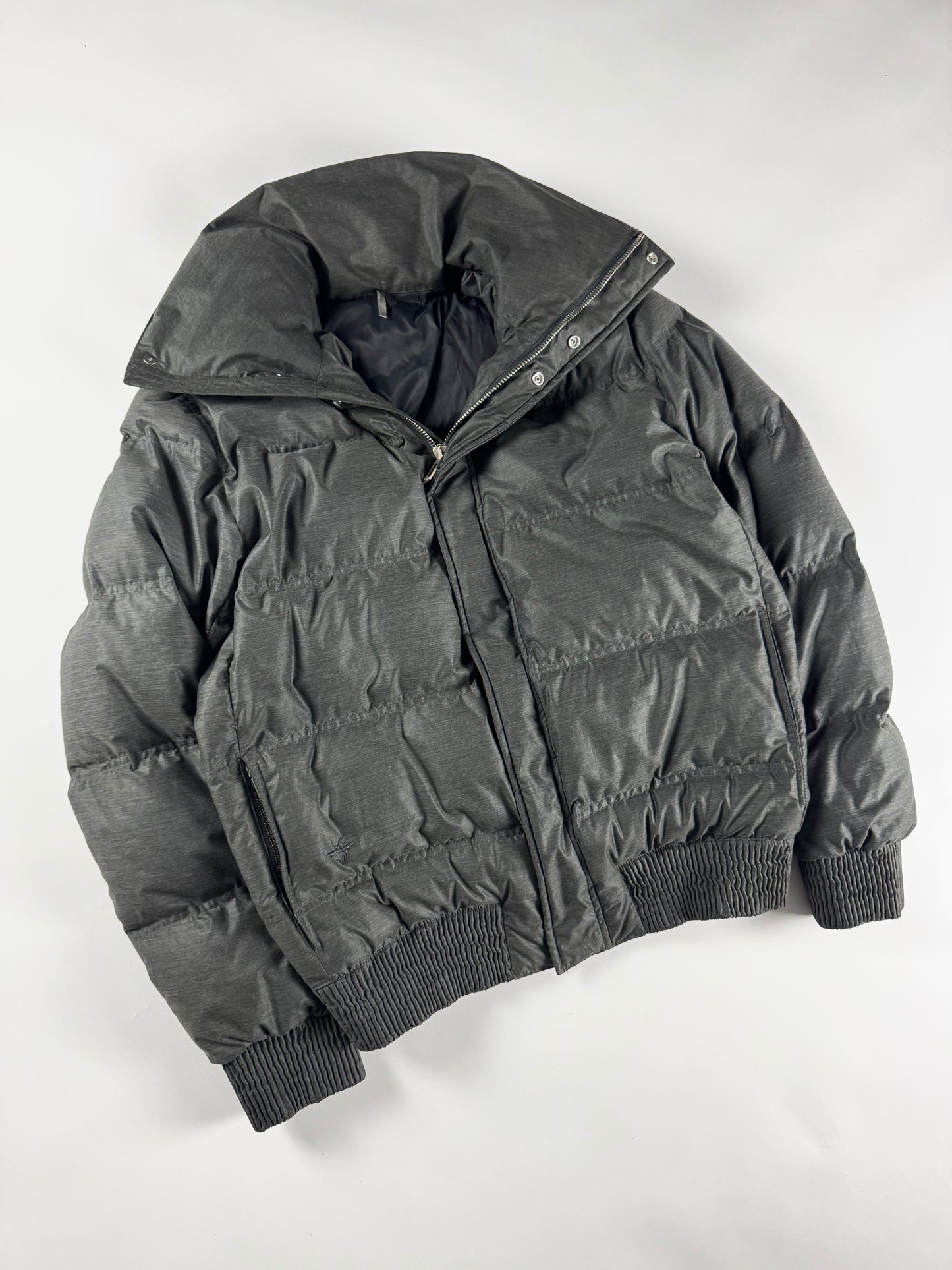Dior Homme Grey Down Bomber  Funnel Neck Jacket FW 2010 - L