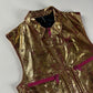 Dior Homme Sample Oro Fluxia Gold Crinkled Metallic Fuchsia Zip Trim Leather Sleeveless Jacket SS 2009 - M