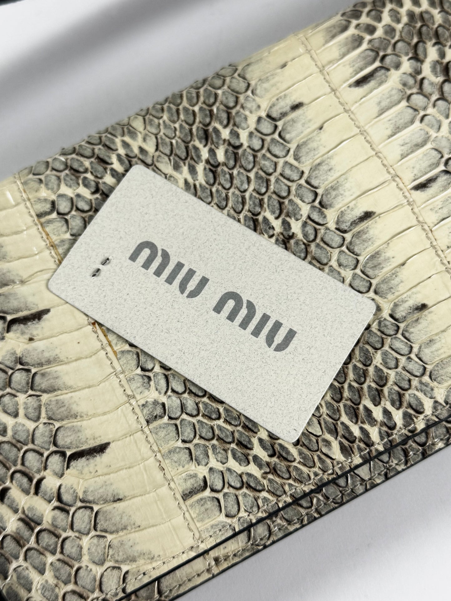 Miu Miu Grey Snakeskin Python Shoulder Bag SS 2000 - OS