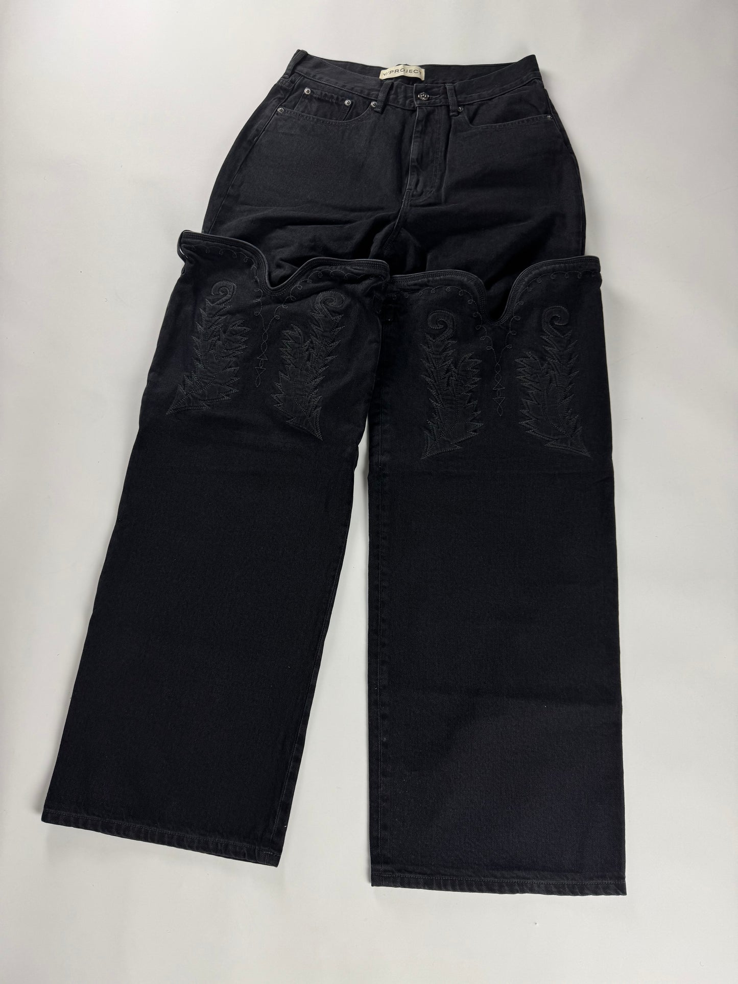 Y/Project Maxi Cowboy Cuff Dark Denim Pants SS 2023 - 32 US