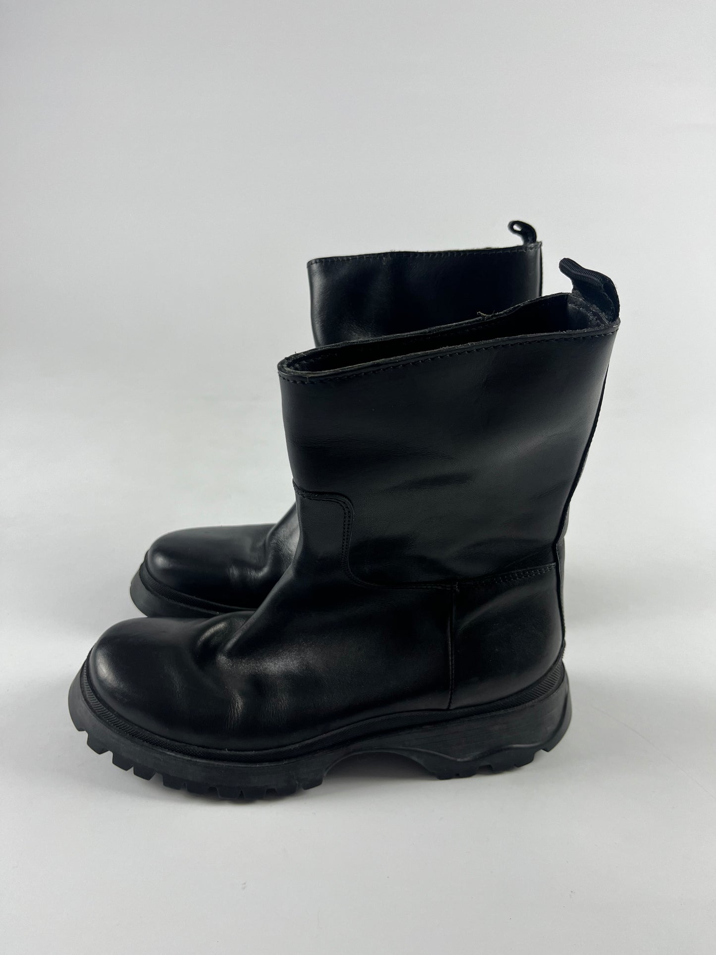 Prada Premium Leather Combats Boots FW 2003 - 38 IT/39 EU