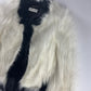 Saint Laurent Monochrome Cream Black Faux Fur Cropped Jacket FW 2021 - XS