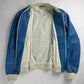 Prada Electric Blue Leather Varsity Bomber Jacket Challenge 2003 - M