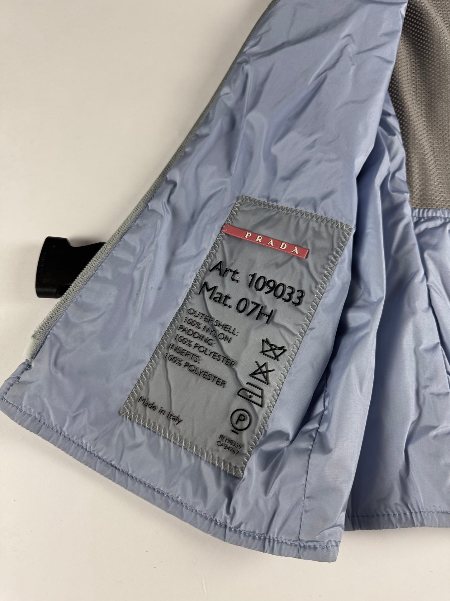 Prada Linea Rossa Baby Blue Back Mesh Vest SS 2000 - XS