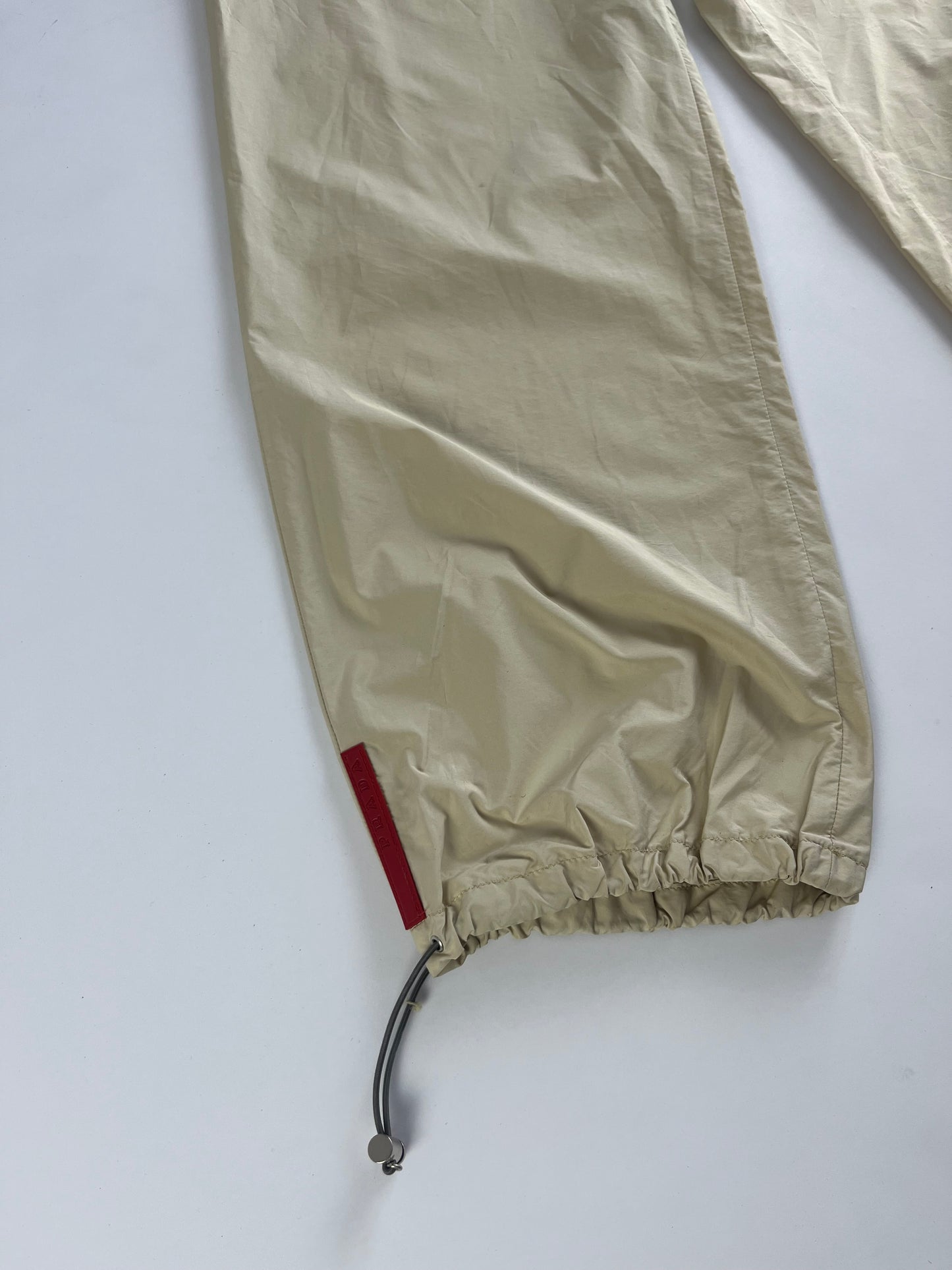 Prada Linea Rossa Cream Nylon Track Pants SS 2000 - S