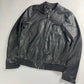 Prada Dark Grey Smooth Leather Minimalist Side Pocket Moto Jacket FW 2012 - M